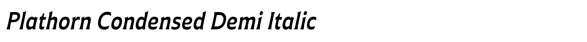 Plathorn Condensed Demi Italic image